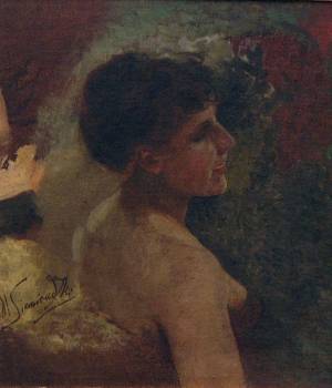 Henryk Siemiradzki, Portret kobiety, olej, płótno, k. XIX w.